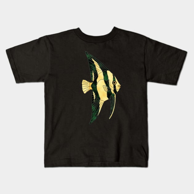 Angelfish Kids T-Shirt by VibeCeramicStudios